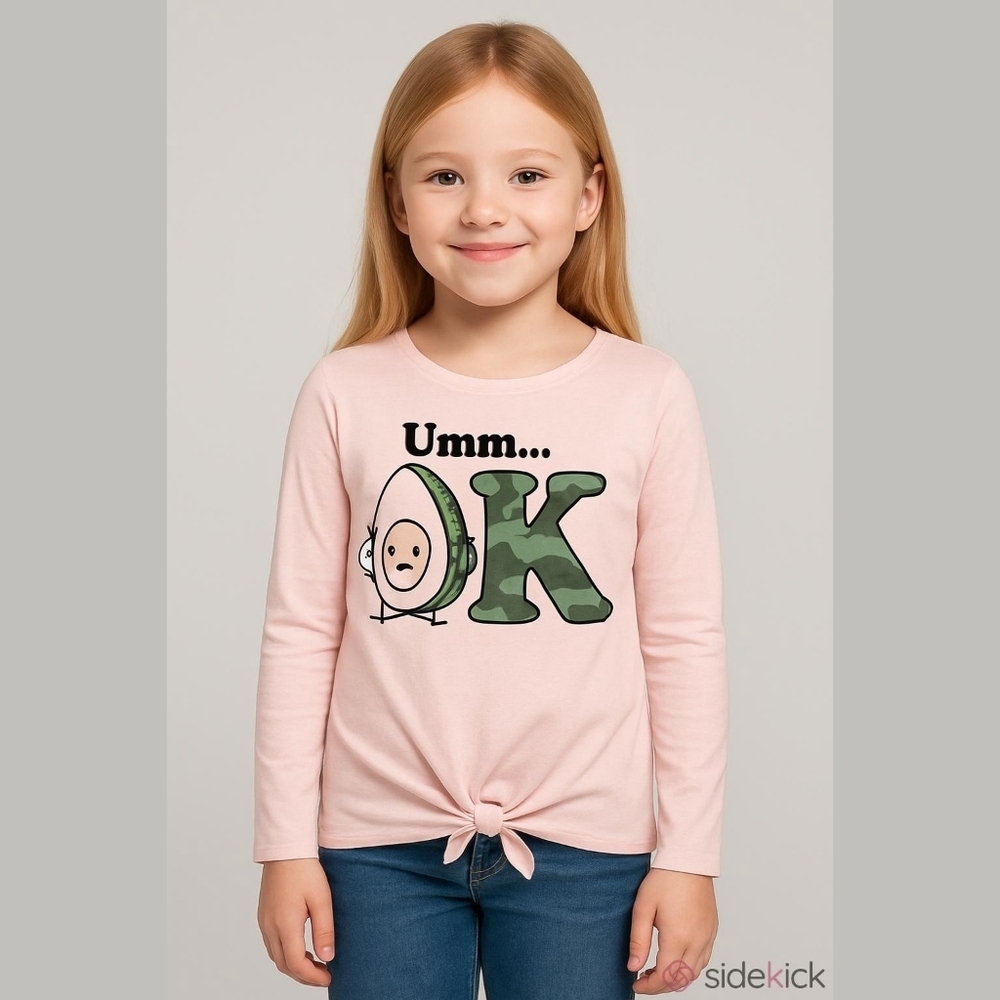 Girls Justice Pink Green Long Sleeve Shirt Size L